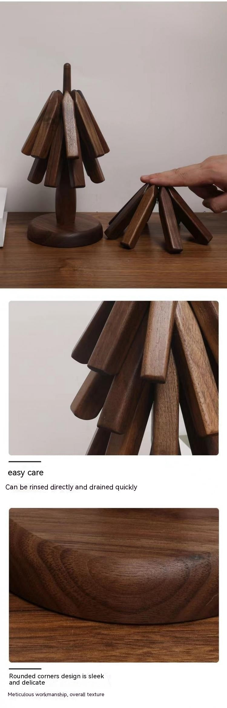Walnut Solid Wood Table Decoration, Tree Anti-scald Thermal Pad