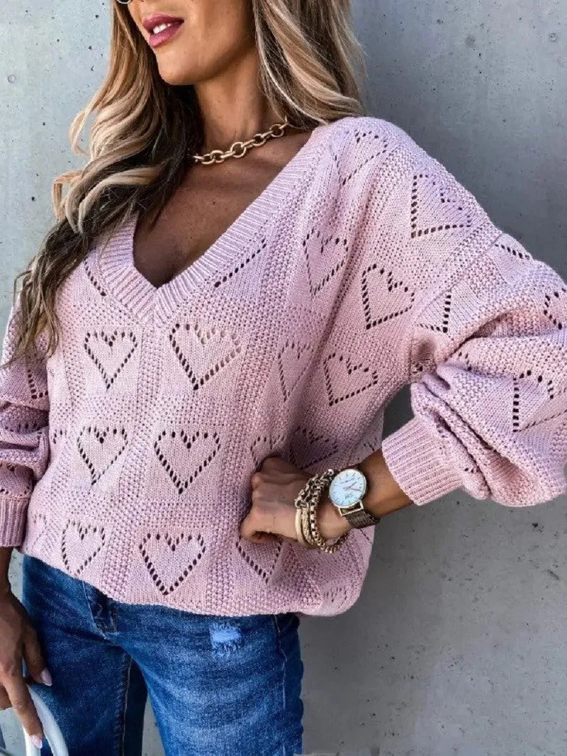 Casual Solid Color Sweater Women